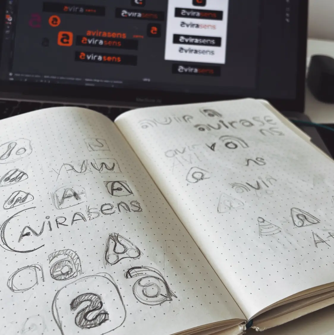 Brand identity for AVIRASENS — an intelligent sensor technology brand.
