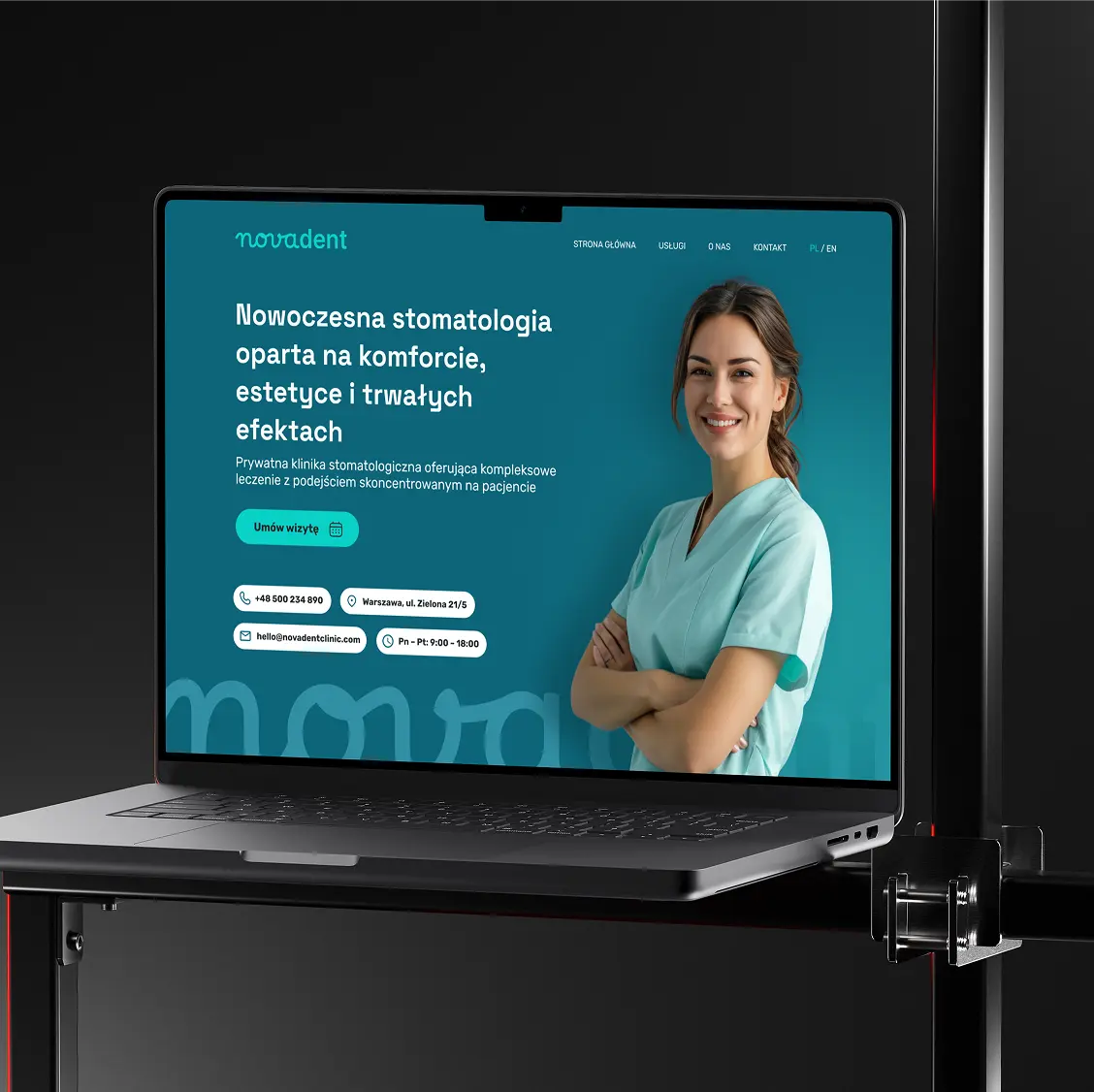 Nowoczesna klinika stomatologiczna — koncepcja landing page