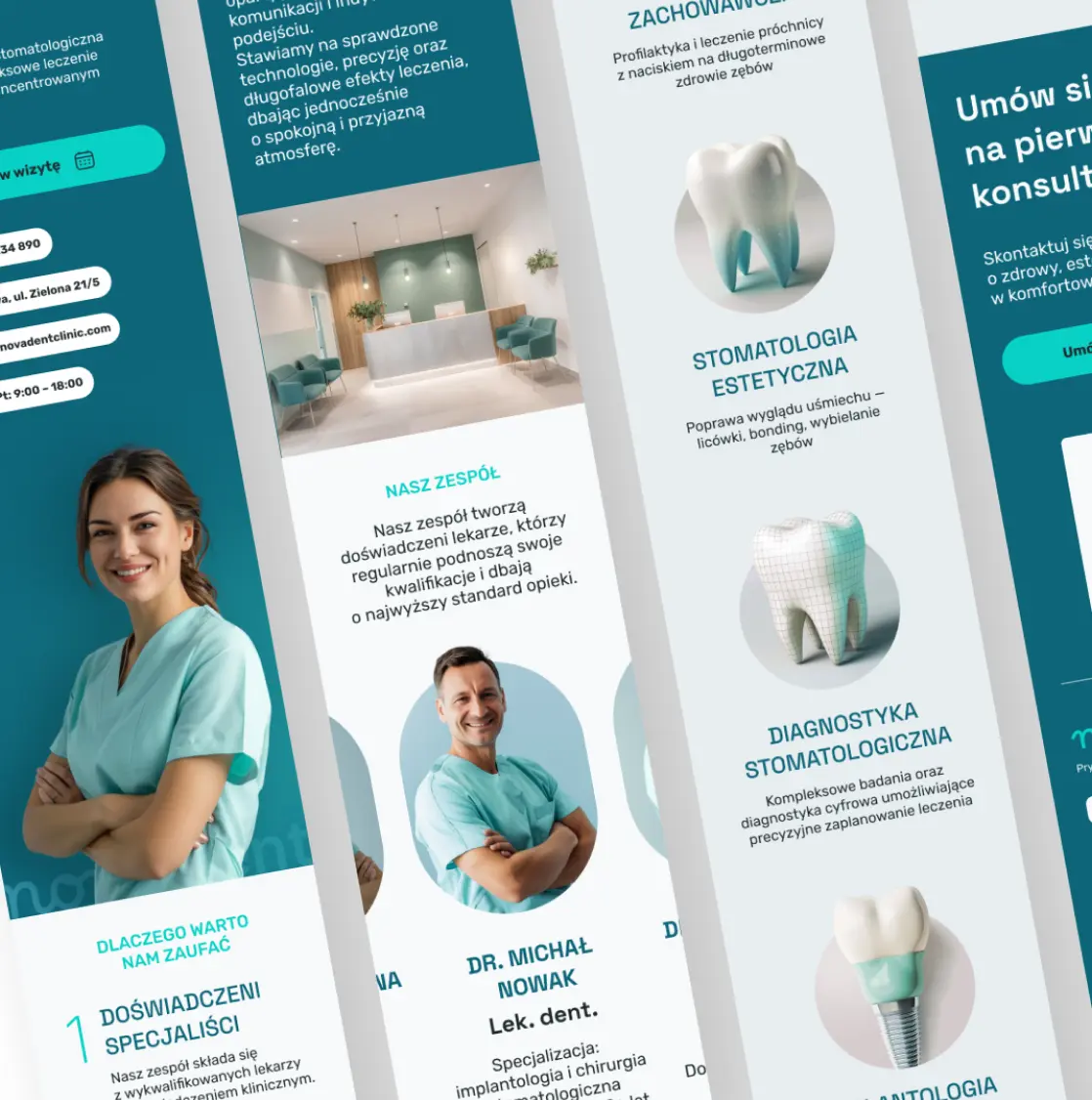 Nowoczesna klinika stomatologiczna — koncepcja landing page
