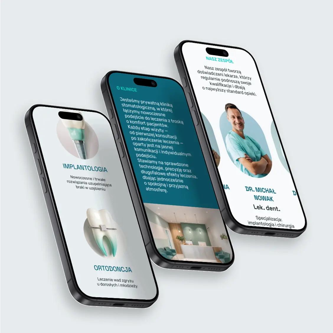 Nowoczesna klinika stomatologiczna — koncepcja landing page