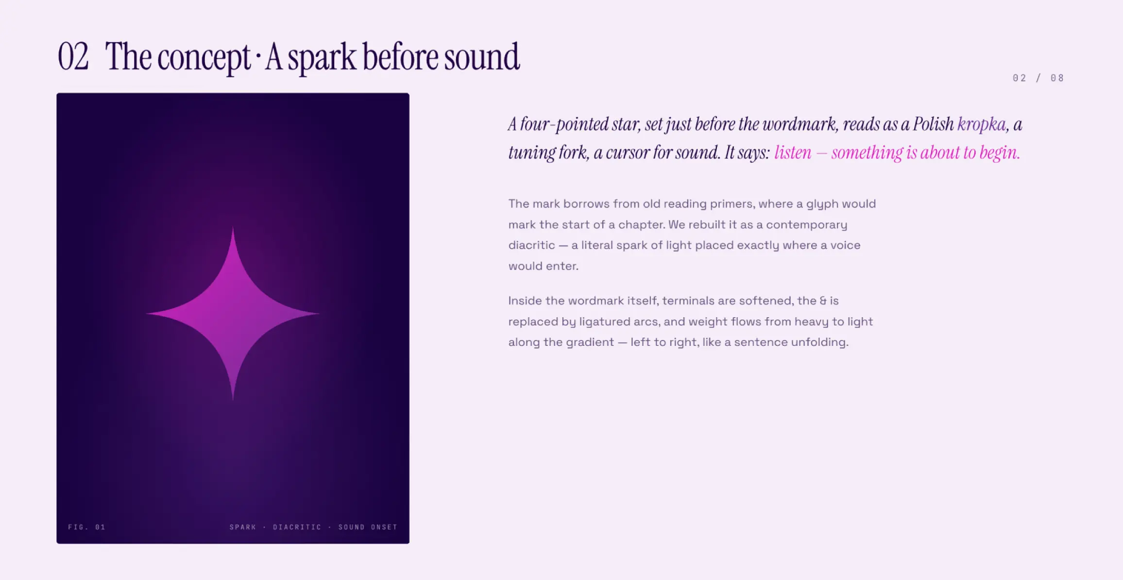 Brand identity for NAUSZKO — an audio storytelling application.