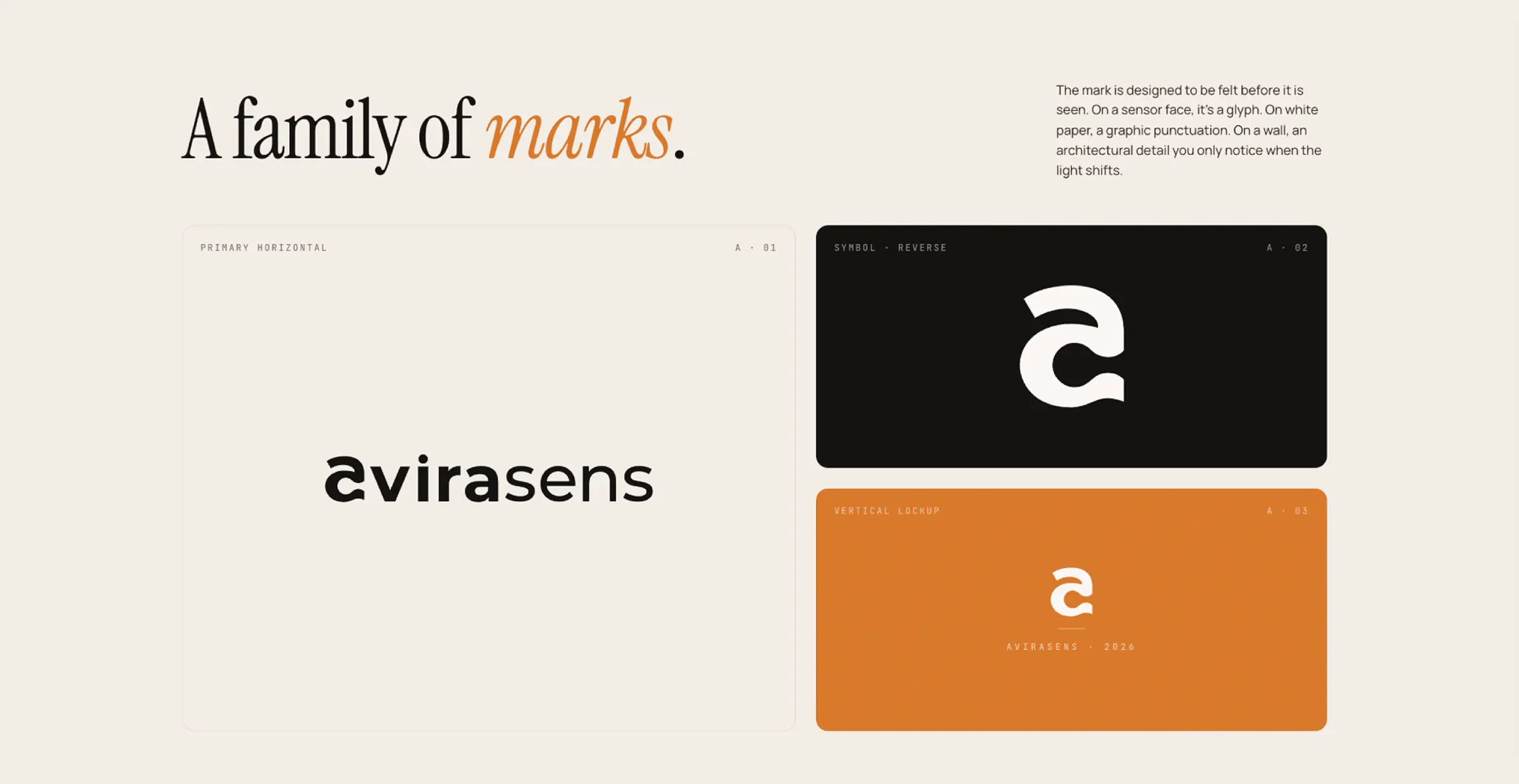 Brand identity for AVIRASENS — an intelligent sensor technology brand.